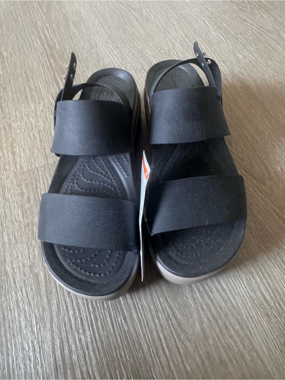 CROCS Black Two-Strap Women's Sandals